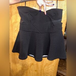 Eloquii Elegant Black Strapless Blouse